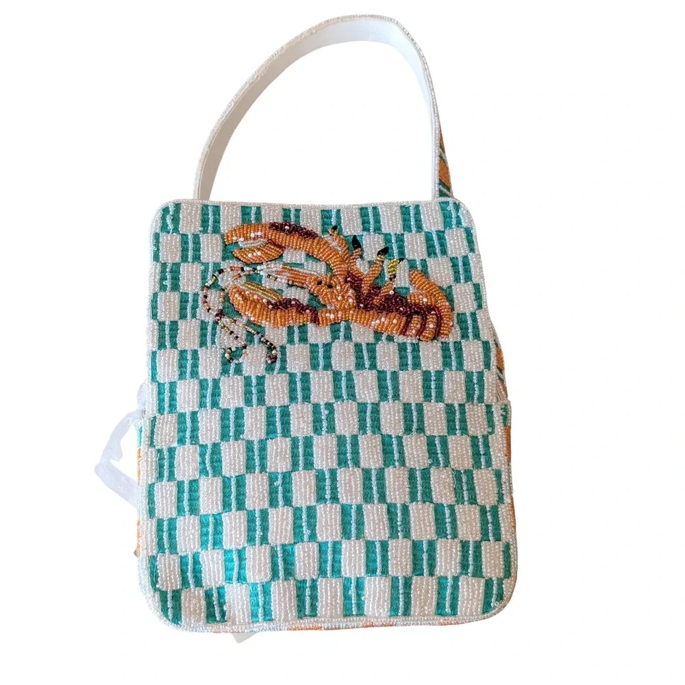 Viral Beaded Bag Handcrafted In India Beaded Lobster Bag NWT